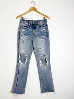 Flying Monkey Ultra High Rise Straight Jeans Distressed Size 25
